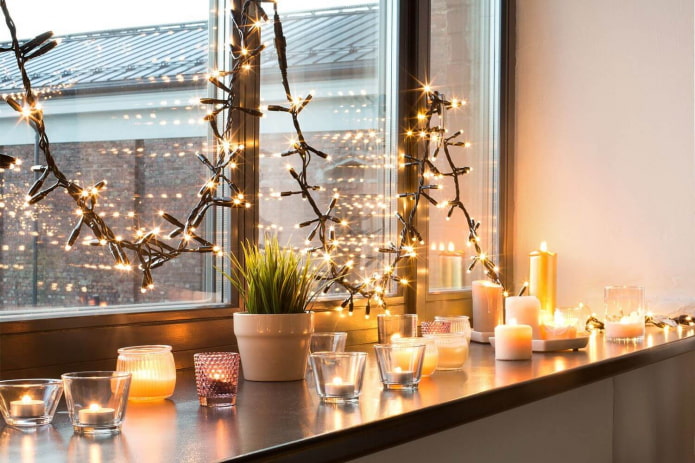 decoração de peitoril de janela
