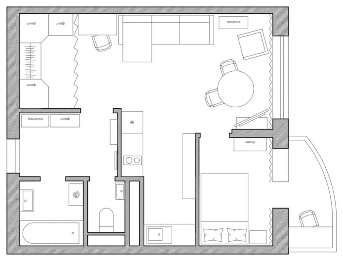 Layout 44 m²