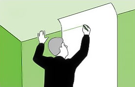 instruções para colar papel de parede