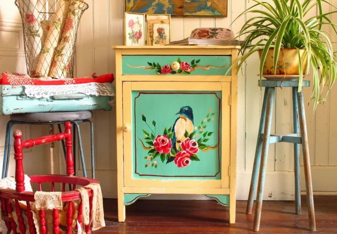 Pintura de mesa de cabeceira