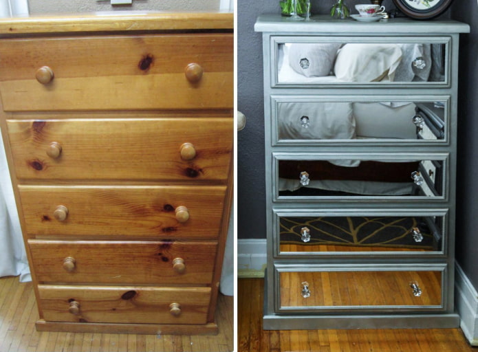 Decorando uma cômoda com espelhos