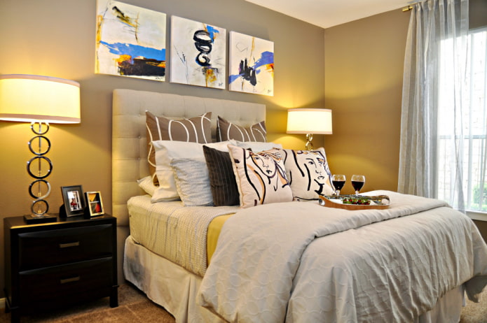 Quadro modular acima da cama