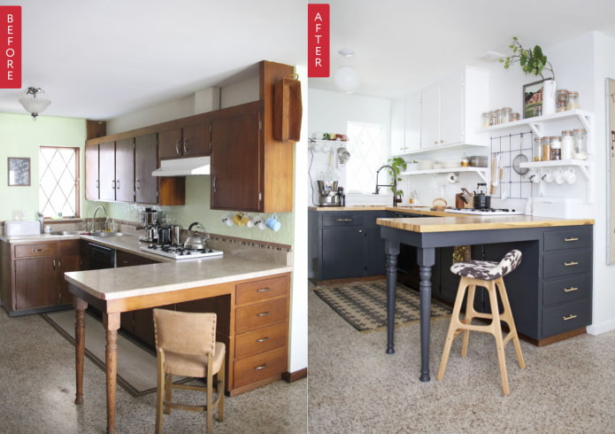 Cozinha antes e depois