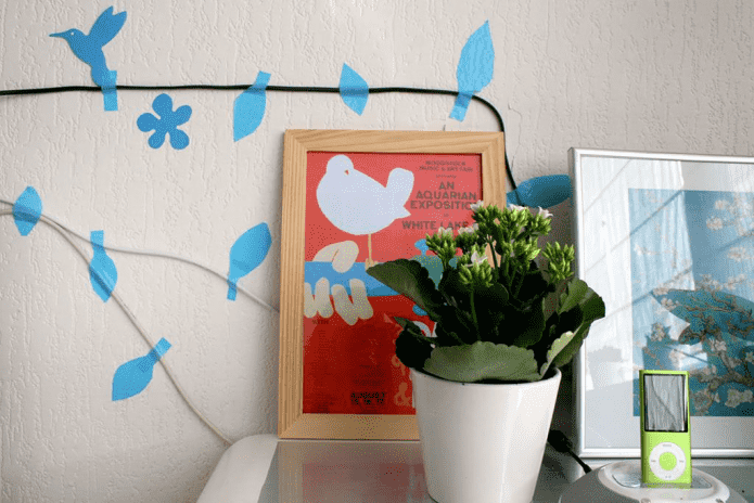 decoração de arame com adesivos