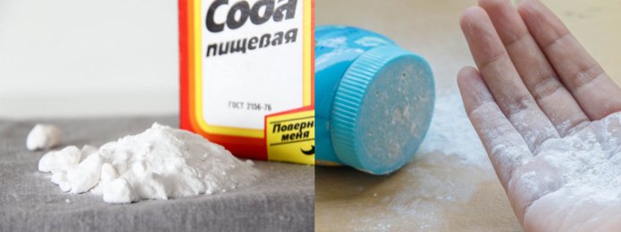 Mistura de soda e talco
