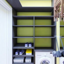 Um ótimo exemplo de como organizar uma cozinha-sala, quarto, quarto infantil e vestiário em 44 metros-1