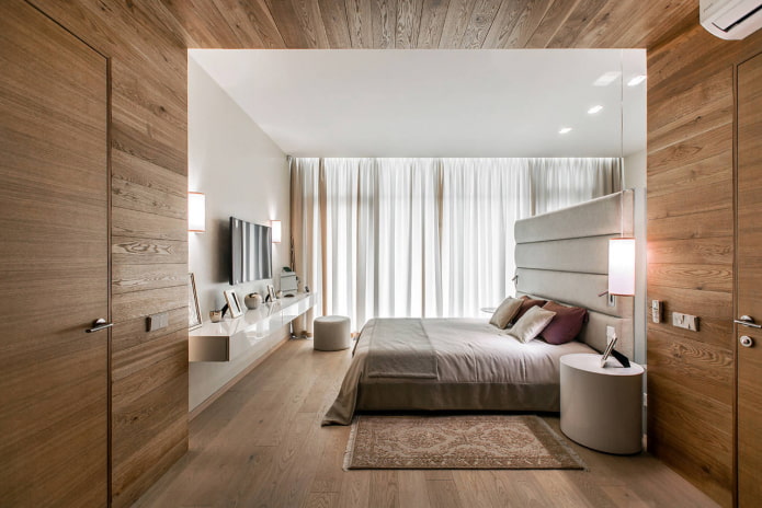 Zoneamento do quarto com acabamento