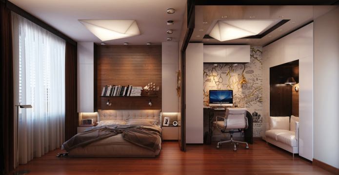 mapa no interior do quarto-escritório
