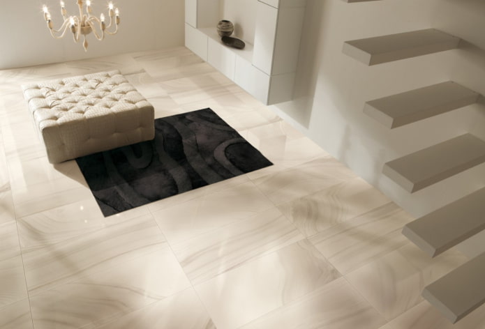grés porcelânico brilhante no chão