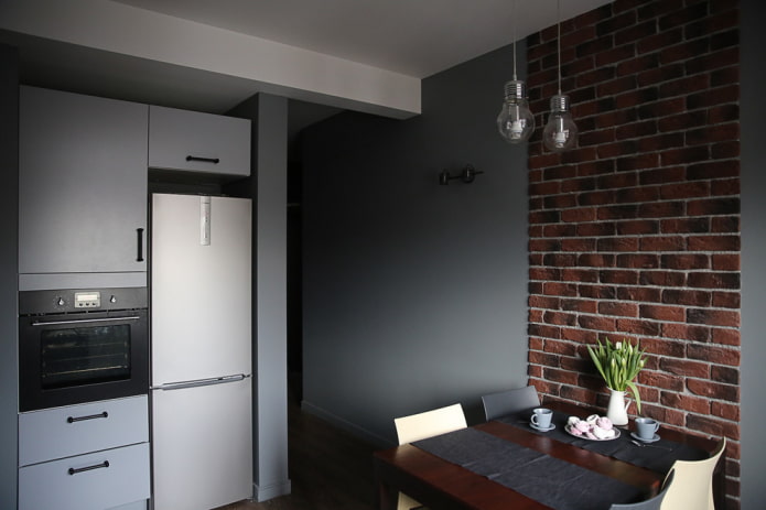 alvenaria no interior da cozinha