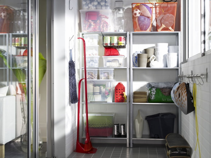 storage room in the balcony interior