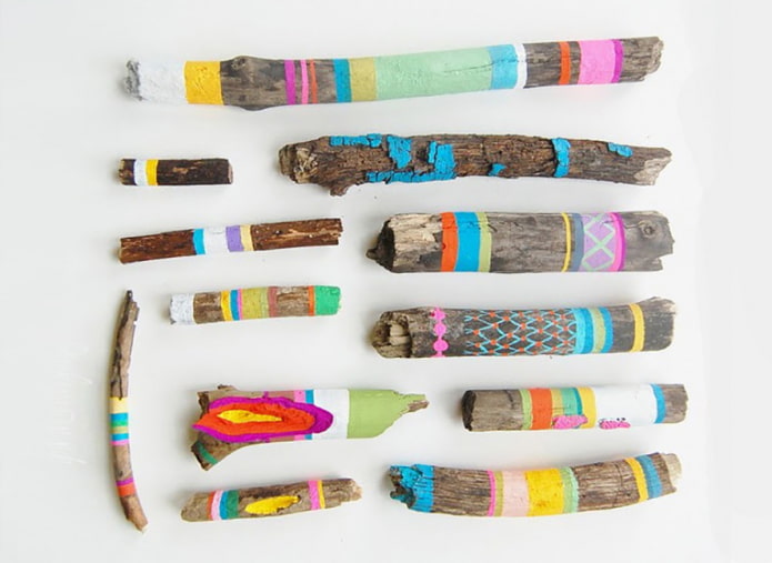 Variantes de galhos pintados