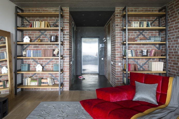 estantes no interior em estilo loft