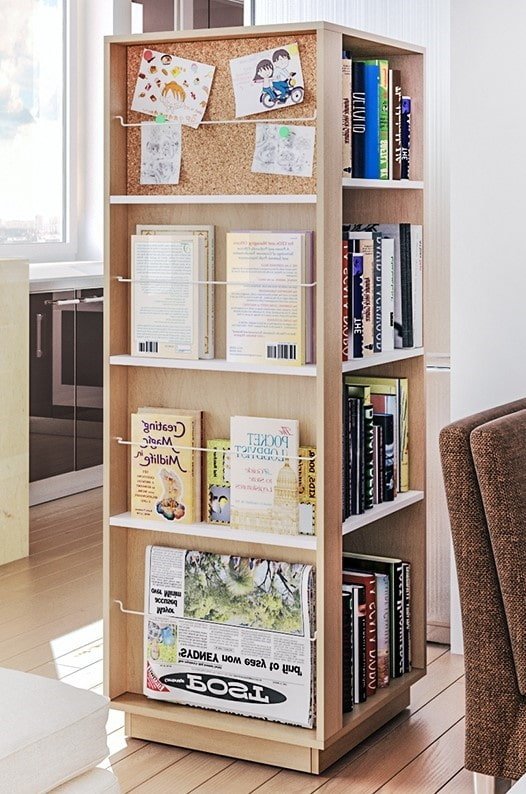 estante para livros no interior