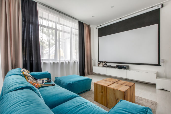 cortinas de três cores