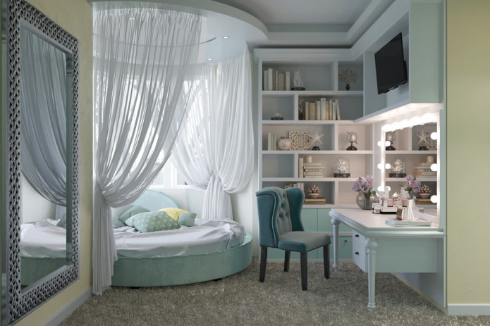 layout de quarto para uma adolescente