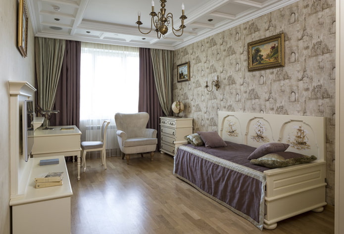 quarto de adolescente em estilo clássico
