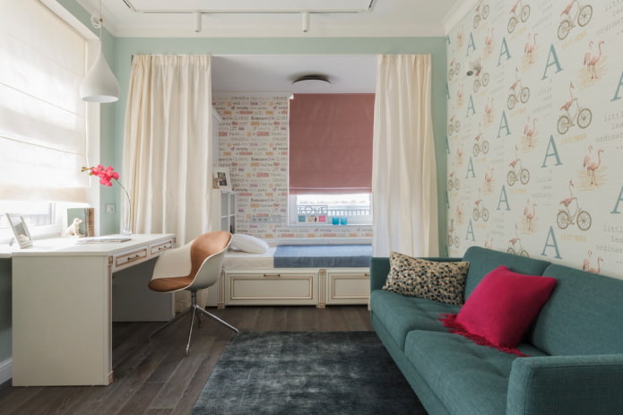 layout de quarto para uma adolescente