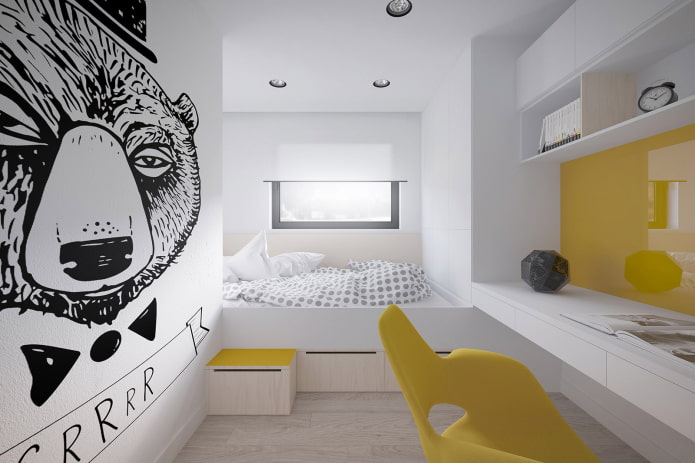 quarto de adolescente em estilo hi-tech