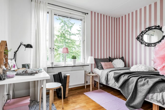 quarto de adolescente em estilo escandinavo