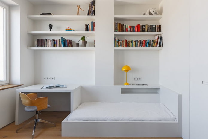 quarto de adolescente em estilo minimalista