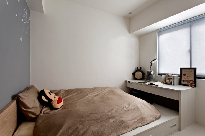 quarto de adolescente em estilo minimalista