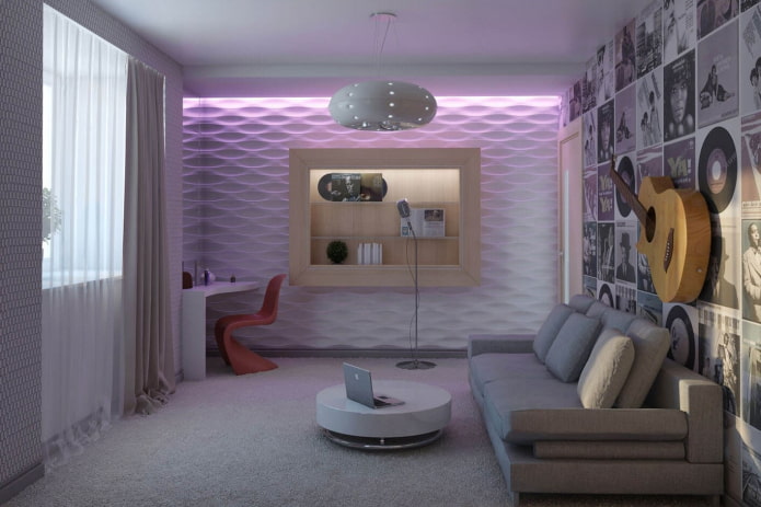 quarto de adolescente em estilo hi-tech