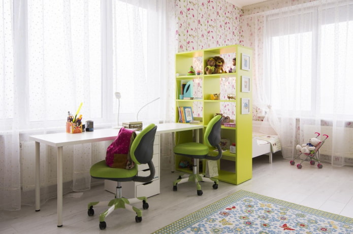 zoneamento de um quarto para duas meninas