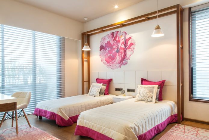 quarto para duas meninas em estilo moderno