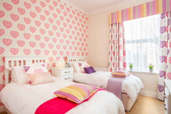 decoração de um quarto para duas meninas