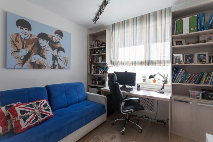 decoração têxtil de um Quarto de menino adolescente