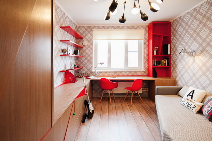 design de um quarto pequeno para um adolescente
