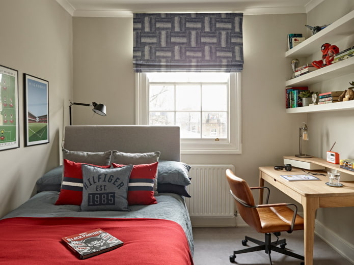 design de um quarto pequeno para um adolescente