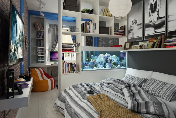zoneamento de um quarto para um adolescente