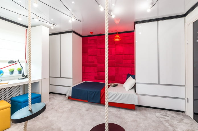 quarto de adolescente em estilo hi-tech