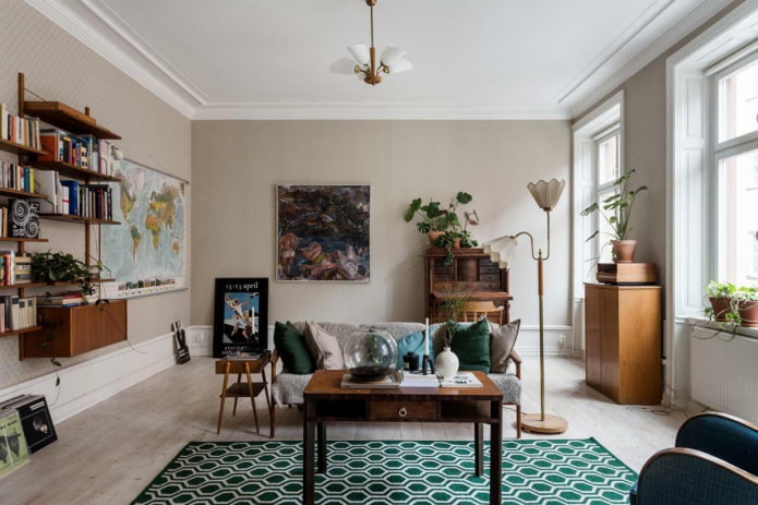 sala de estar em estilo escandinavo