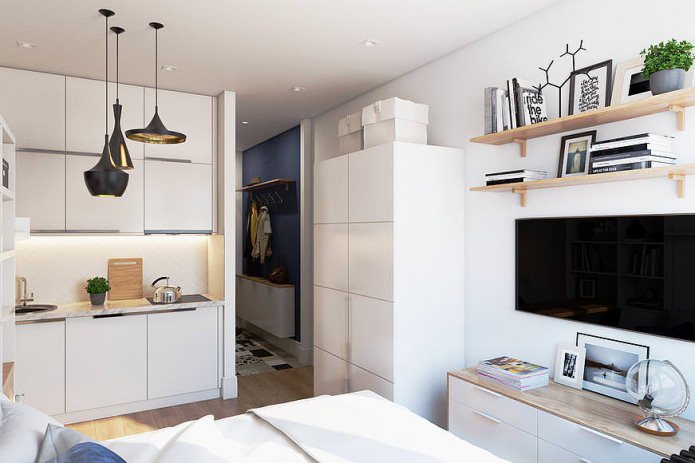 Design compacto de um apartamento de 19 m².