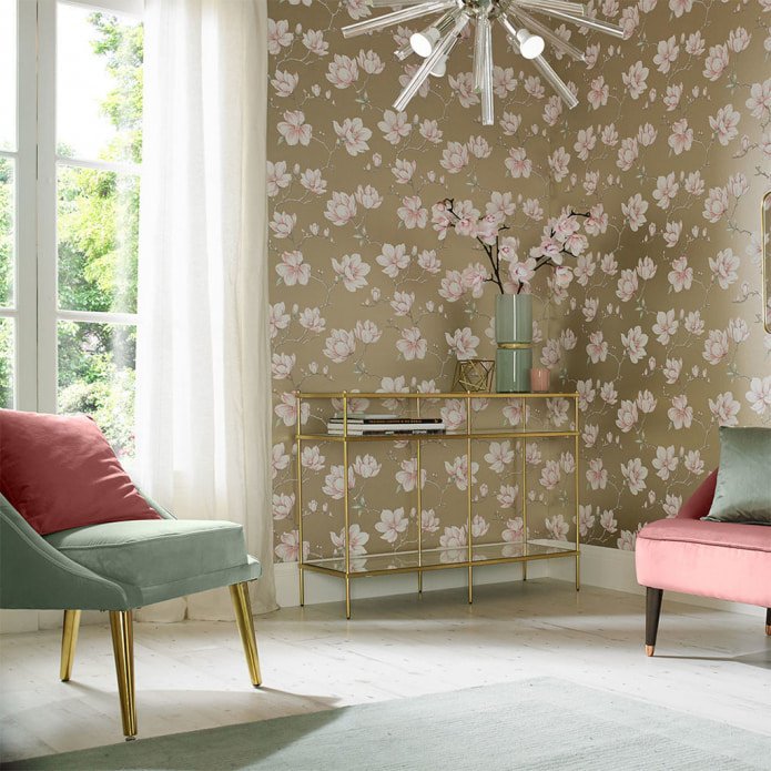 papel de parede marrom-rosa