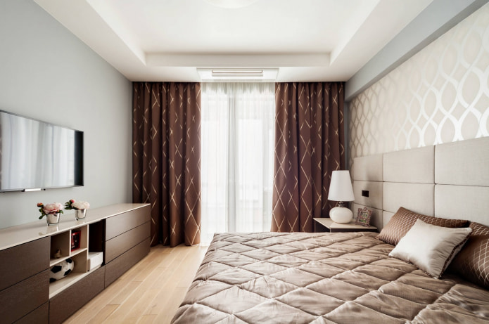 Cortinas de chocolate no quarto
