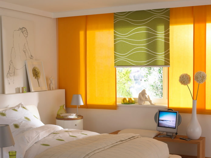 cortinas japonesas curtas no quarto