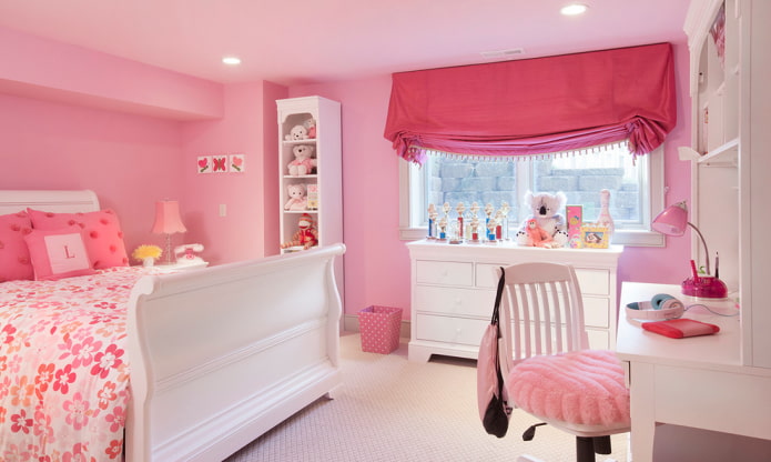 cortinas curtas no quarto de uma menina