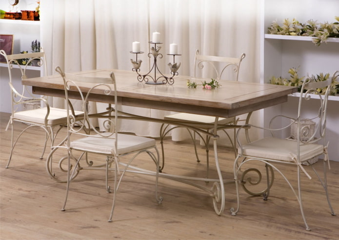 conjunto de jantar forjado