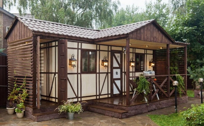 Casa de jardim em enxaimel