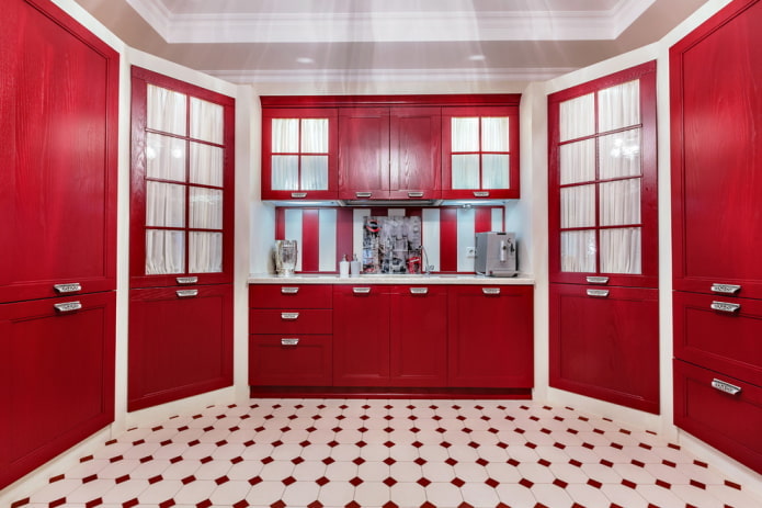 decoração de cozinha em tons de vermelho
