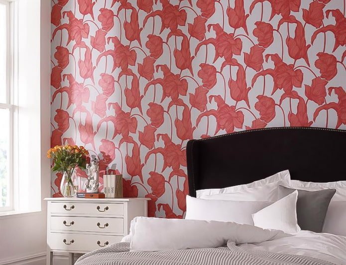 Papel de parede vermelho e cinza