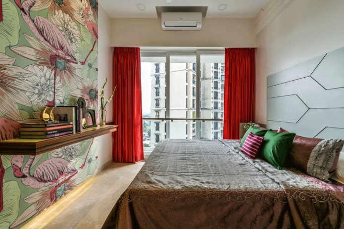 cortinas vermelhas no quarto
