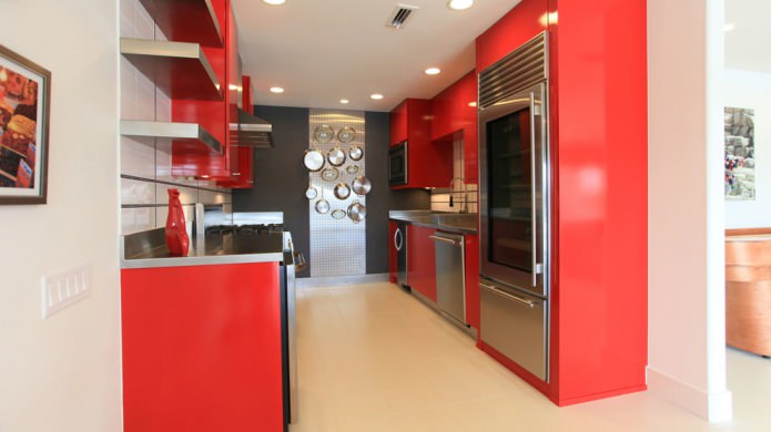 conjunto de cozinha de duas fileiras