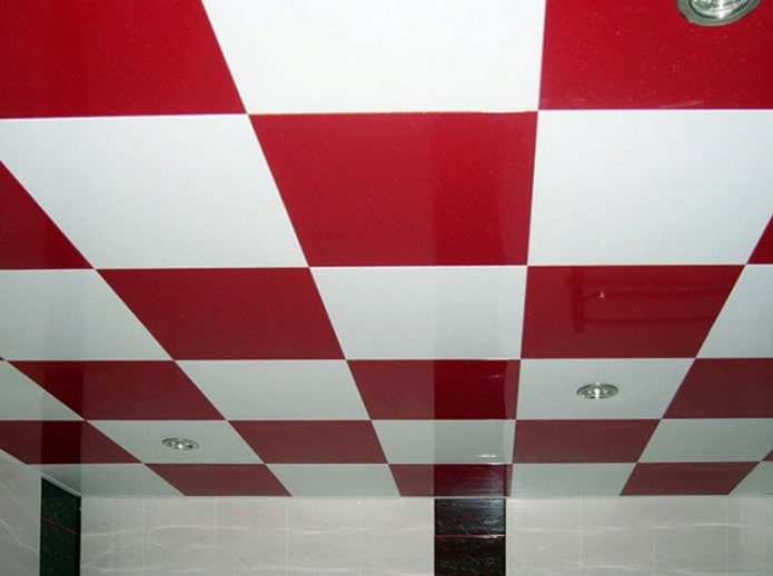 teto cassete vermelho e branco