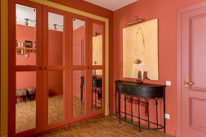 corredor em tons de vermelho