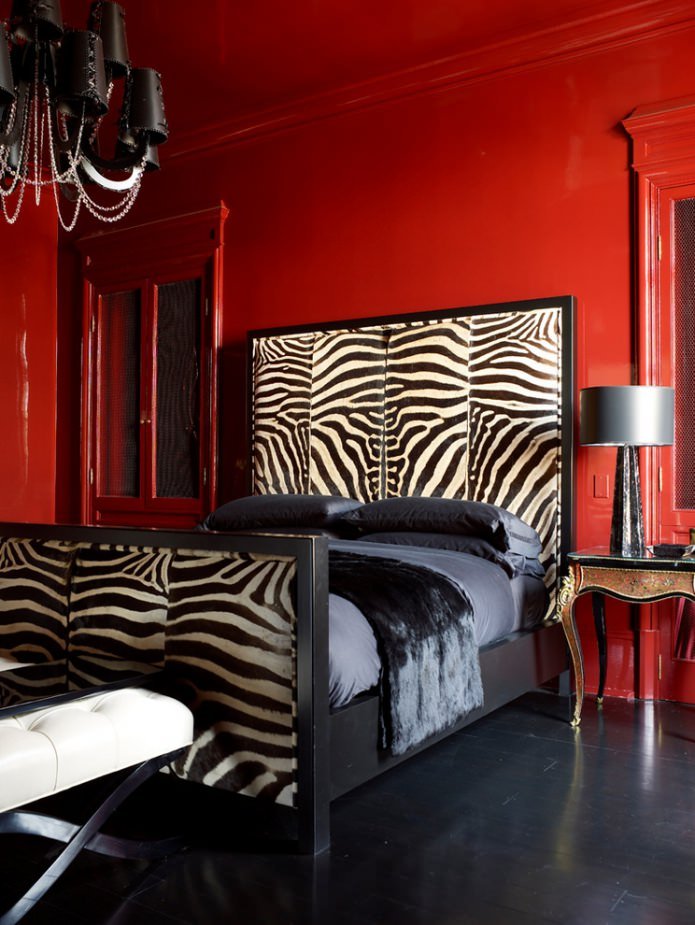 quarto preto e vermelho